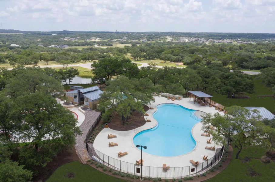 Aerial view of the Caliterra community in Dripping Springs, TX, showing layout and nearby surroundings (Image 10). Aerial view of the Caliterra community in Dripping Springs, TX, showing layout and nearby surroundings (Image 10).