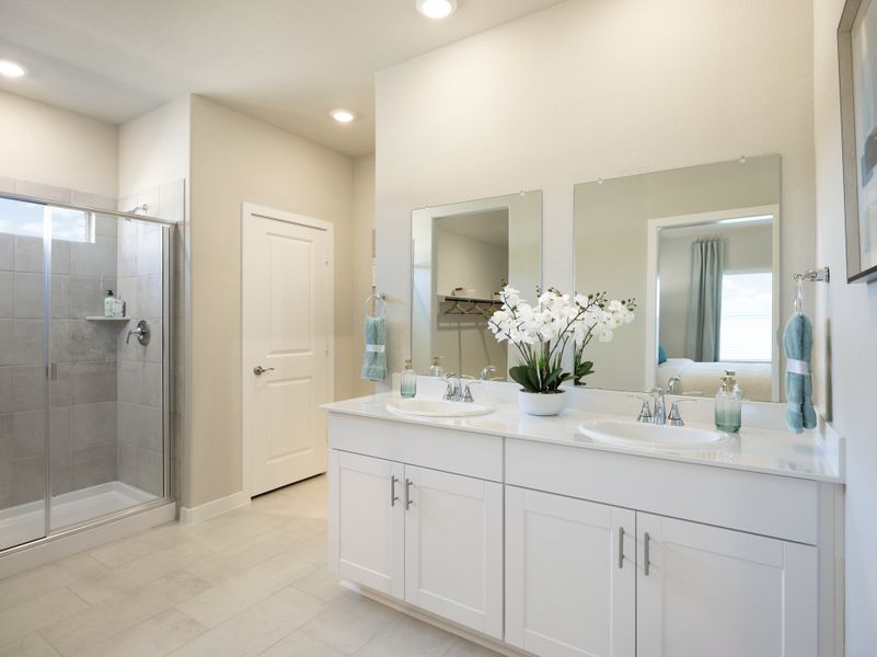 Furnished interior in a model home at Stella Hills in Denton (Image 16).