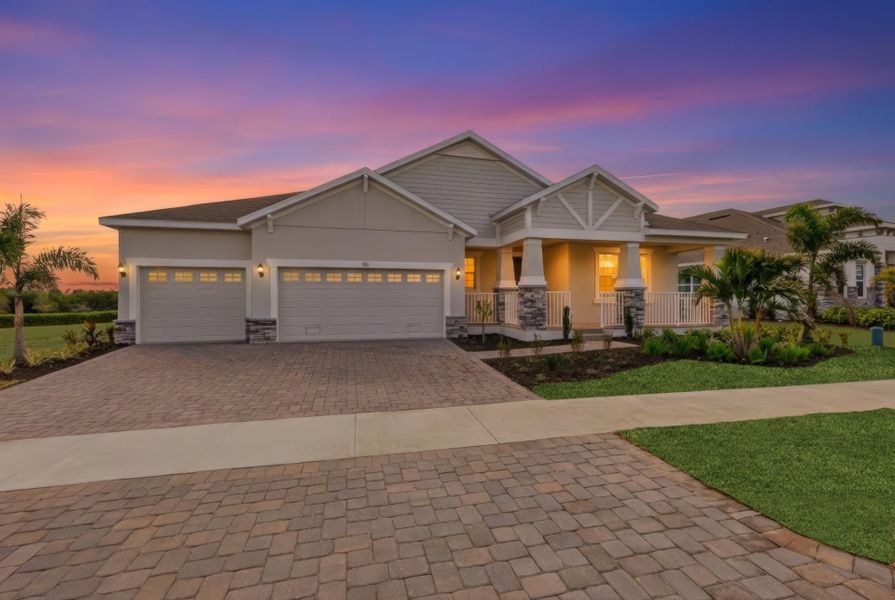 Front exterior of a home in the Marisol Pointe at MiraBay community, located in Apollo Beach, FL (Image 6).