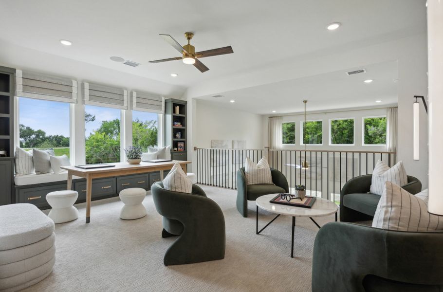 Furnished interior in a model home at Cross Creek Meadows in Celina (Image 21). Furnished interior in a model home at Cross Creek Meadows in Celina (Image 21).