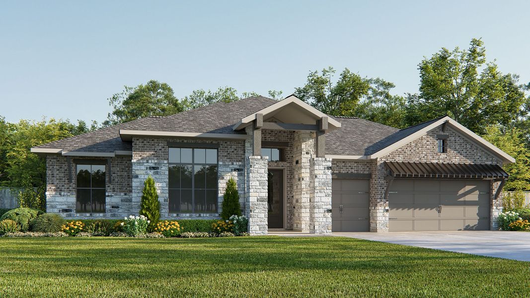 Front exterior of a home in the Audubon community, located in Pinehurst, TX (Image 3).