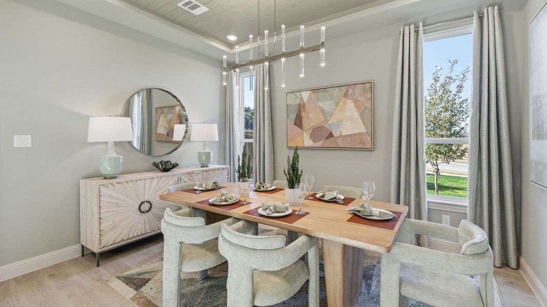 Furnished interior in a model home at Lakeshore Bluffs in Shady Shores (Image 7).