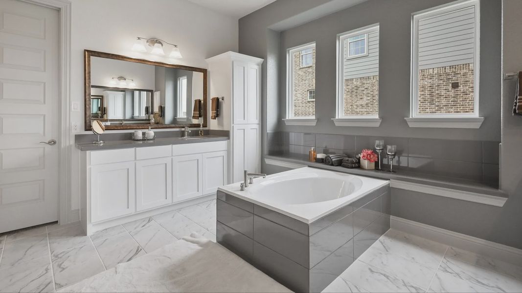 Furnished interior in a model home at Sundance Cove in Crosby (Image 20).