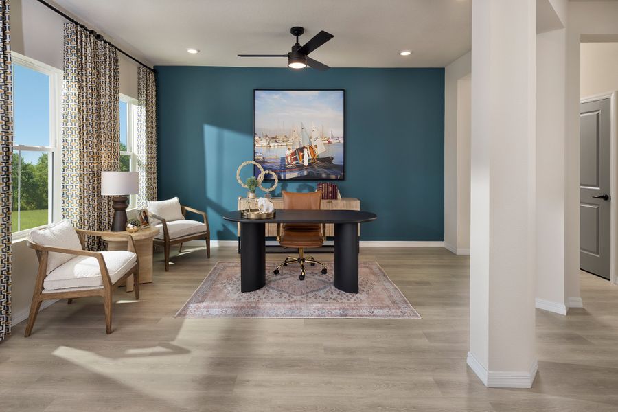 Furnished interior in a model home at Southwind – Executive Series in Plant City (Image 5).