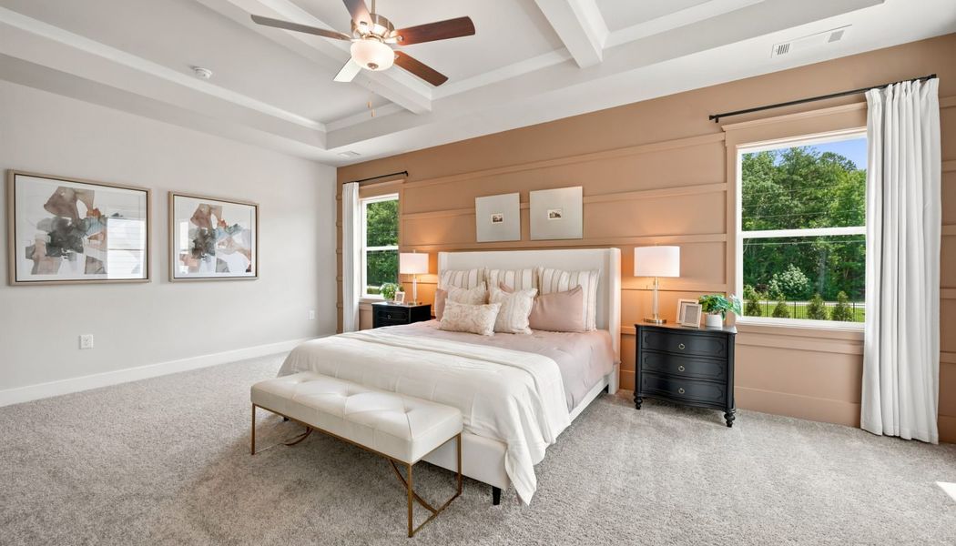 Furnished interior in a model home at Fowler Farms in Auburn (Image 136).