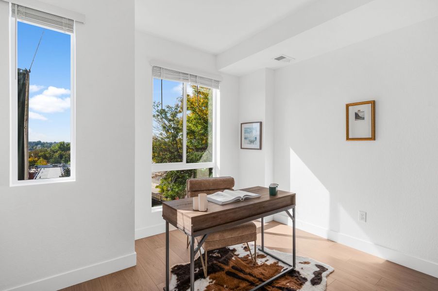 Furnished interior in a model home at Sloan's View Townhomes in Denver (Image 13). Furnished interior in a model home at Sloan's View Townhomes in Denver (Image 13).