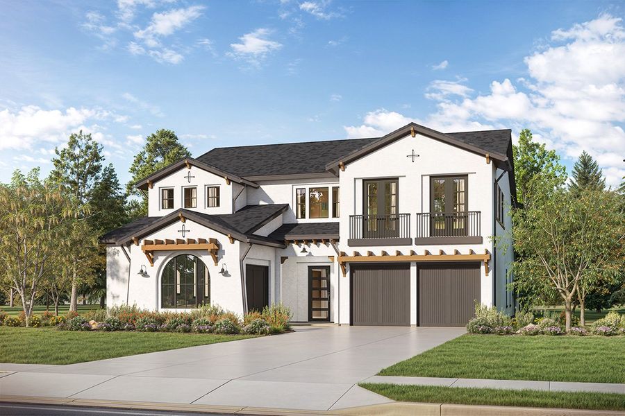 Front exterior of a home in the Fields - Brookside North community, located in Frisco, TX (Image 10). Front exterior of a home in the Fields - Brookside North community, located in Frisco, TX (Image 10).