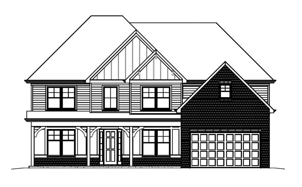 Architectural rendering of home exteriors planned for Mill Farms in Peachtree City, GA (Image 3).