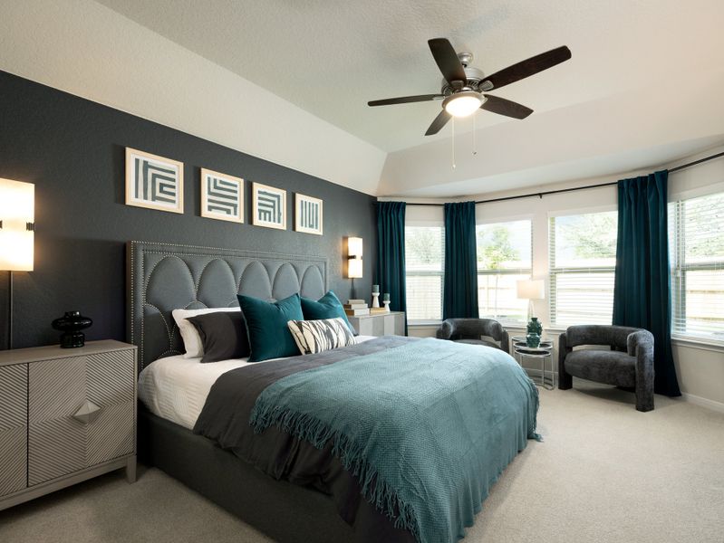 Primary suite in the Callaghan floorplan at a Meritage Homes community. Primary suite in the Callaghan floorplan at a Meritage Homes community.