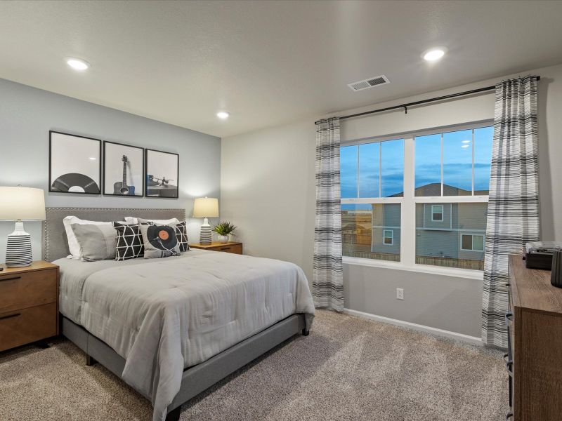 Furnished interior in a model home at Ridgeline Vista: The Flora Collection in Brighton (Image 17).