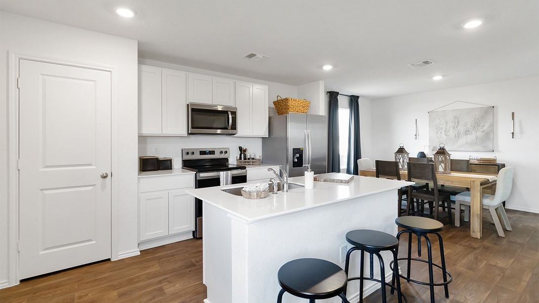 Furnished interior in a model home at Sereno Springs in Converse (Image 11).