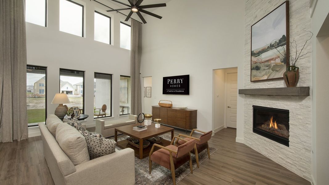 Furnished interior in a model home at Harvest Green 60' in Richmond (Image 7).