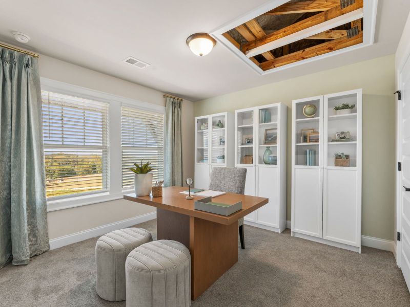 Furnished interior in a model home at Hemingway - Highland Series in Cumming (Image 26).