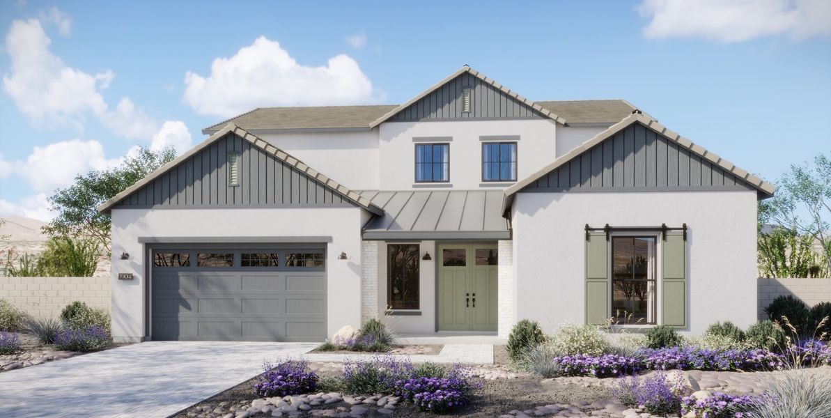 Front exterior of a home in the 33 North community, located in Gilbert, AZ (Image 4).