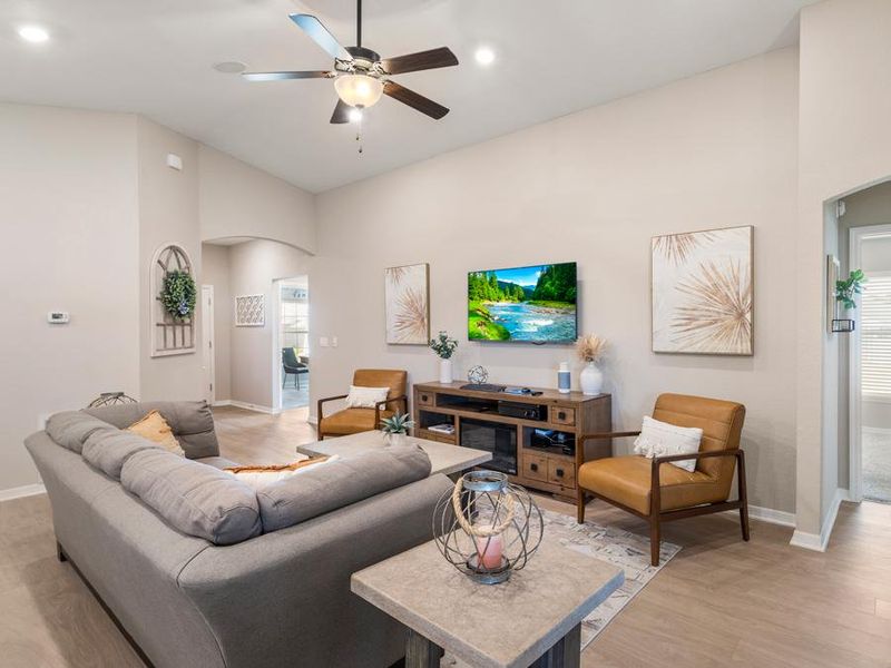 Your living area provides ample space for gathering - Parker model home in Ocala, FL