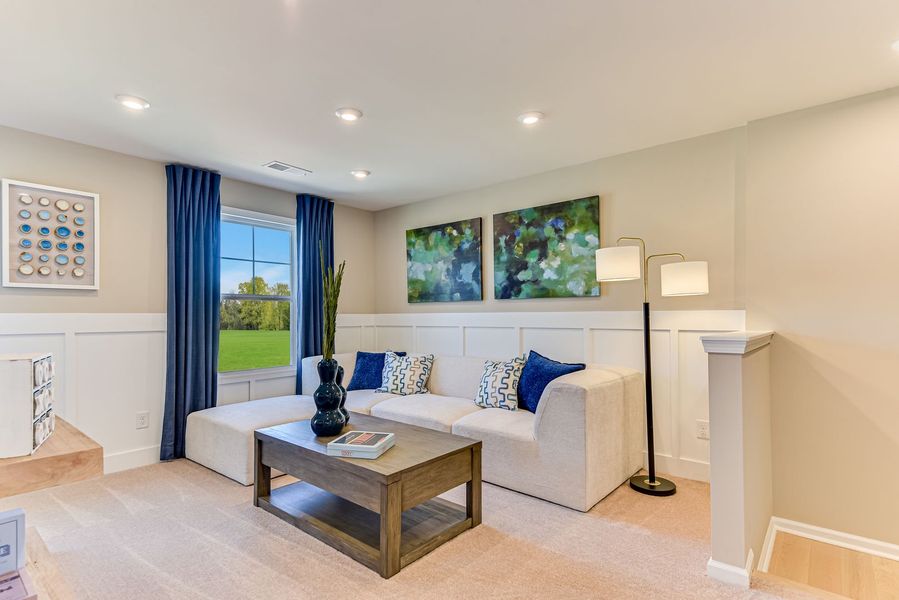 Versatile flex spaces allow room for everyone to spread out