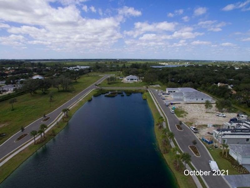 Aerial view of the The Strand community in Vero Beach, FL, showing layout and nearby surroundings (Image 32).