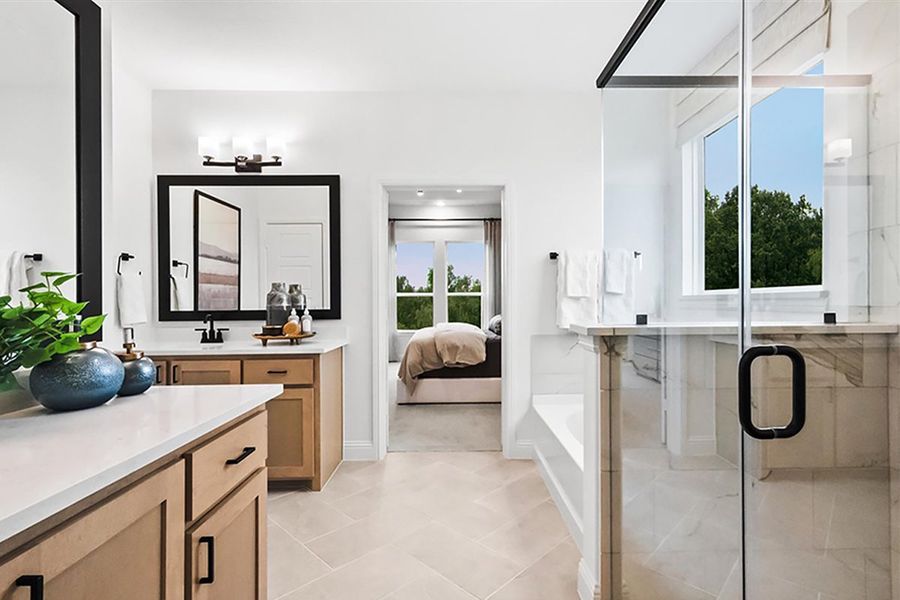 Furnished interior in a model home at The Reserve at Spiritas Ranch in Little Elm (Image 9).