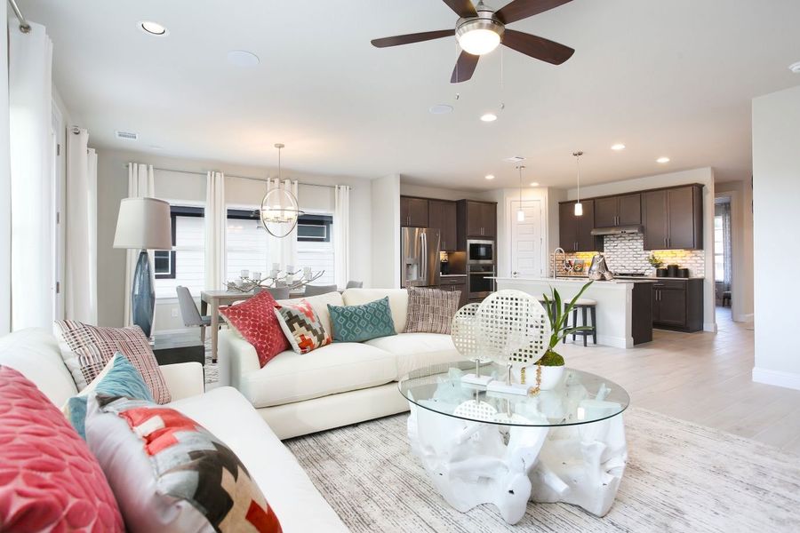 Furnished interior in a model home at Cloverleaf in Austin (Image 74).