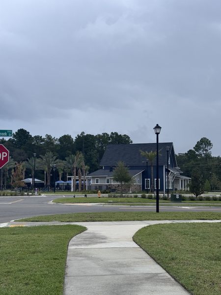 A charming blue home with a modern design, nestled in Seaton Creek: Seaton Creek 60s by Lennar (Jacksonville, FL).