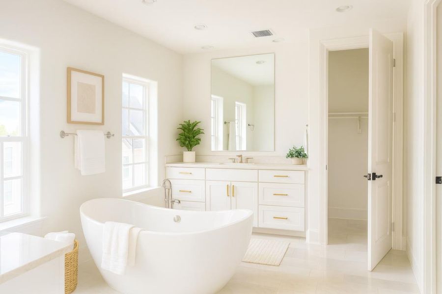 Furnished interior in a model home at Timbergrove Green in Houston (Image 22).