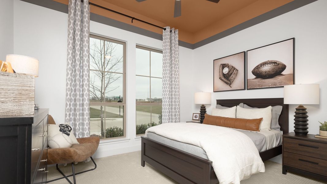 Furnished interior in a model home at Terraces 62' in Rockwall (Image 15). Furnished interior in a model home at Terraces 62' in Rockwall (Image 15).