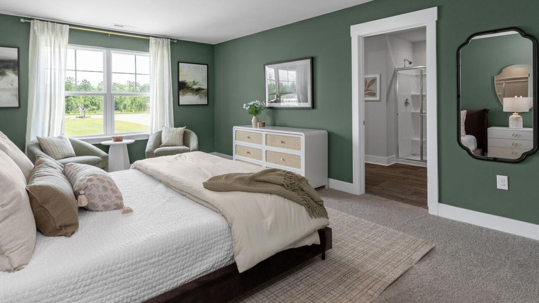 Furnished interior in a model home at Eagle Creek in Bolivia (Image 26).