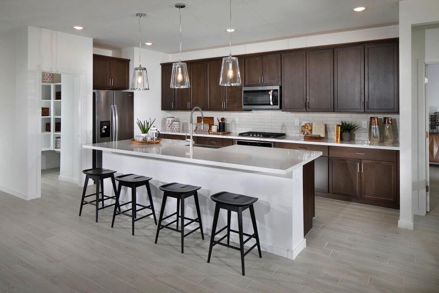 Prep a meal at the large kitchen island.