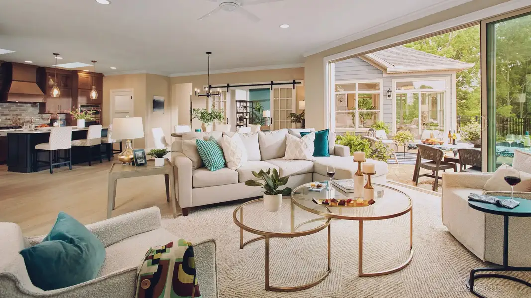 Furnished interior in a model home at The Courtyards at Lake Davidson in Mooresville (Image 30).