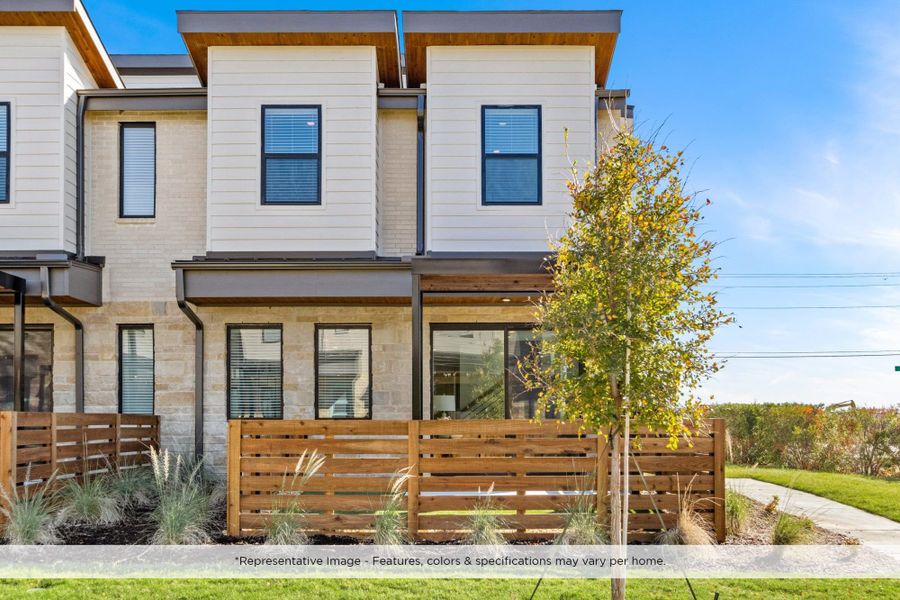 Front exterior of a home in the Windsong Ranch Townhomes community, located in Prosper, TX (Image 9).