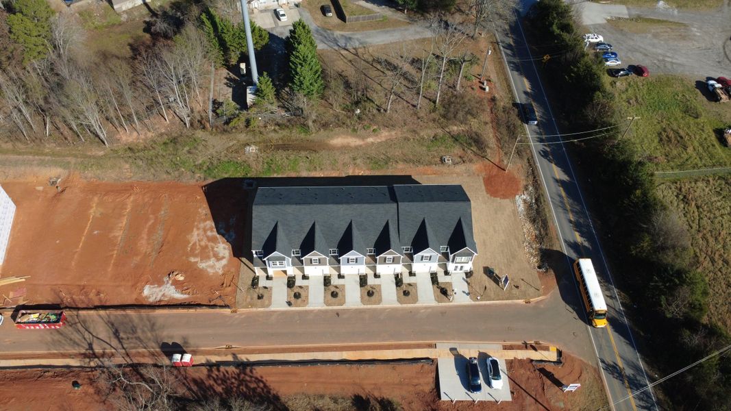 Aerial view of the Cottage Corners community in Taylors, SC, showing layout and nearby surroundings (Image 1). Aerial view of the Cottage Corners community in Taylors, SC, showing layout and nearby surroundings (Image 1).
