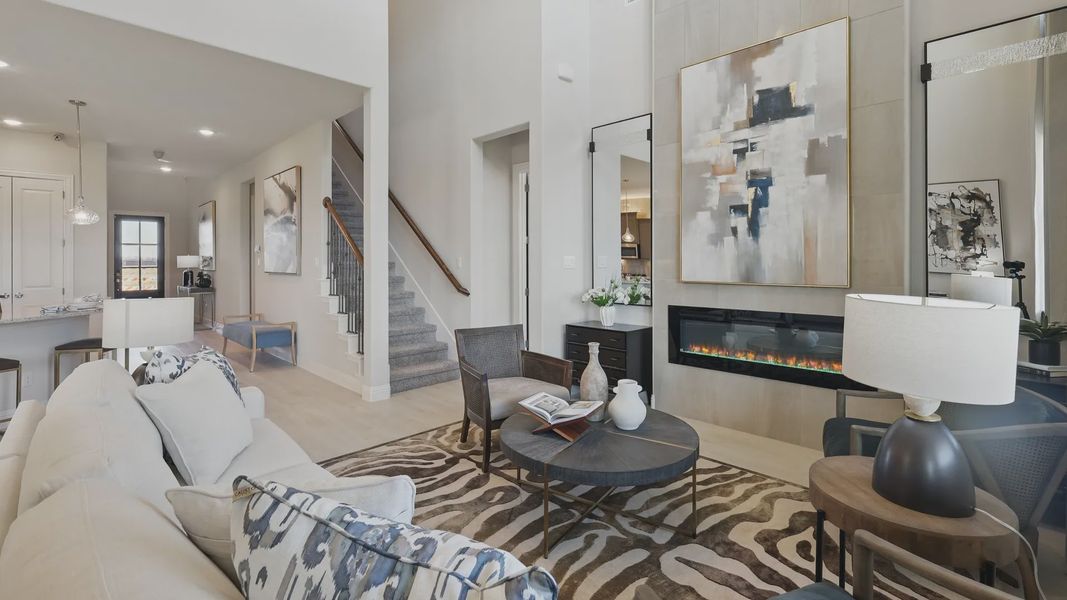 Furnished interior in a model home at Green Meadows in Celina (Image 24). Furnished interior in a model home at Green Meadows in Celina (Image 24).