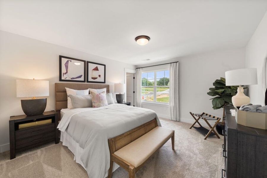Furnished interior in a model home at Hayes Village in Greensboro (Image 19).