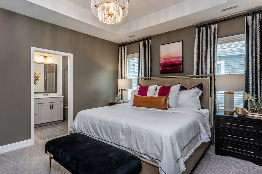 Furnished interior in a model home at The Walk at East Village in Clayton (Image 34). Furnished interior in a model home at The Walk at East Village in Clayton (Image 34).