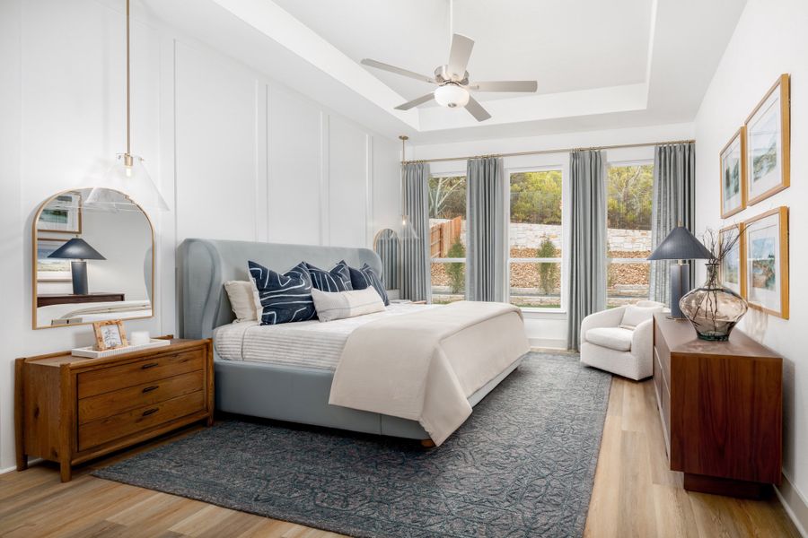 Furnished interior in a model home at Palmera Ridge in Leander (Image 24).