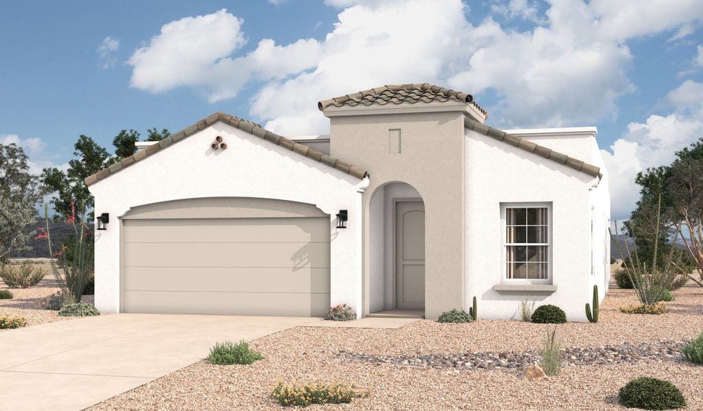 Front exterior of a home in the Paseo Del Este community, located in El Paso, TX (Image 12).