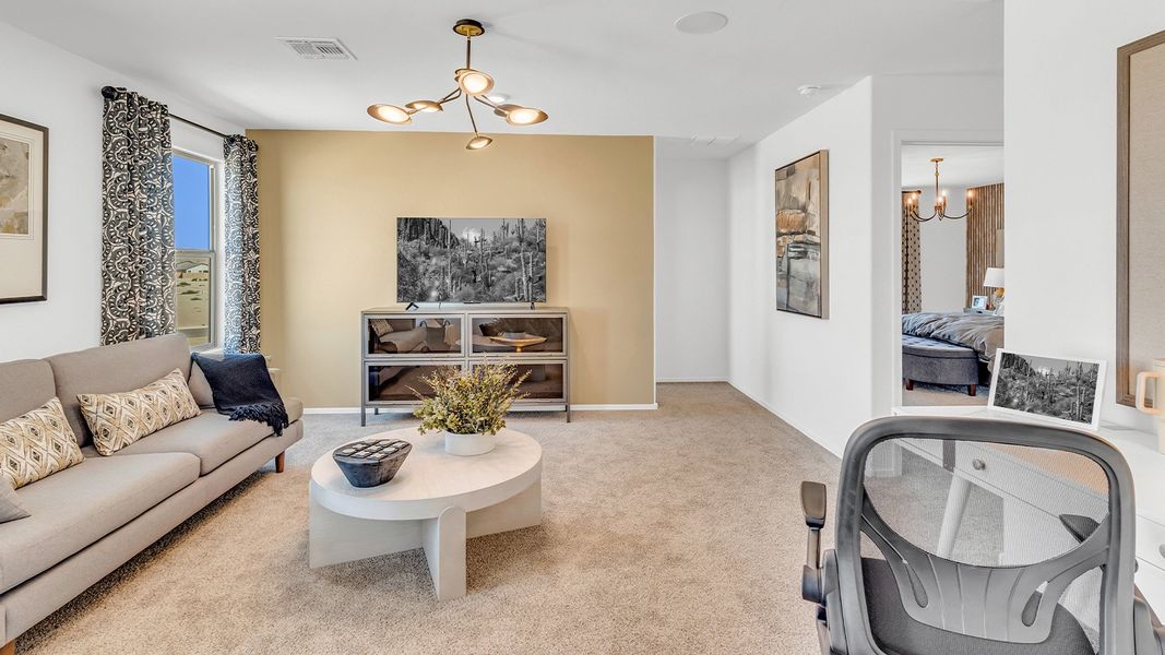 Furnished interior in a model home at Coronet at Gladden Farms in Marana (Image 60).
