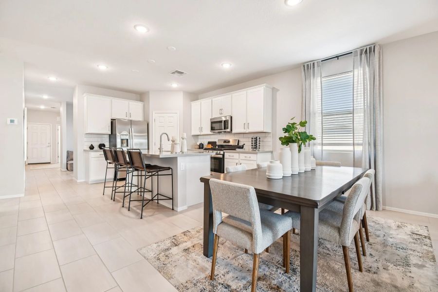 Furnished interior in a model home at Alba at Amarillo Creek in Maricopa (Image 6).