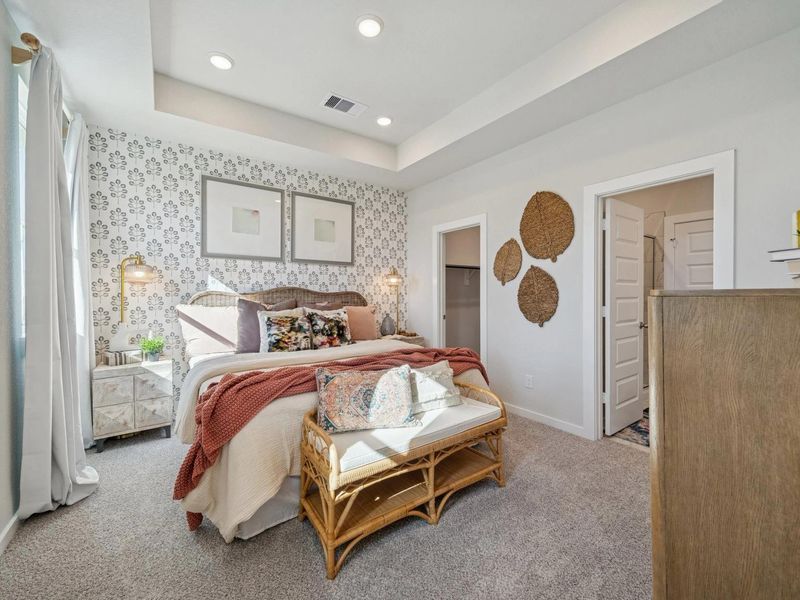 Furnished interior in a model home at Spring Branch Crossing in Conroe (Image 22).