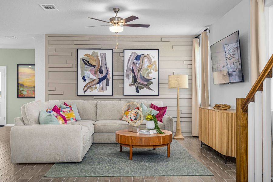 Furnished interior in a model home at Cascade in Liberty Hill (Image 8).
