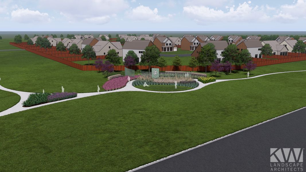 Aerial view of the Ellwood: Prestige Collection community in Iowa Colony, TX, showing layout and nearby surroundings (Image 1).