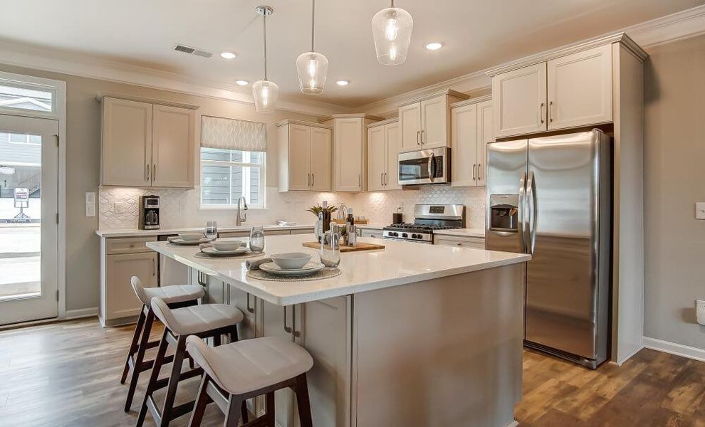 Furnished interior in a model home at Bryton Crossing Townhomes in Huntersville (Image 15). Furnished interior in a model home at Bryton Crossing Townhomes in Huntersville (Image 15).
