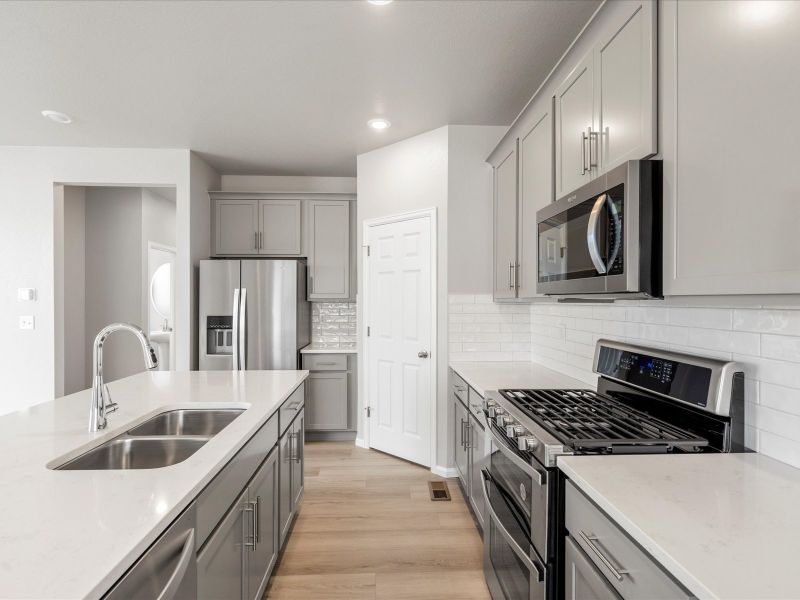 The Telluride floorplan interior image taken at a Meritage Homes community in Northern Colorado.