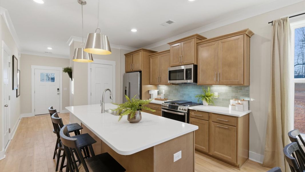 Furnished interior in a model home at Pelham Crossing Villas in Greenville (Image 13).