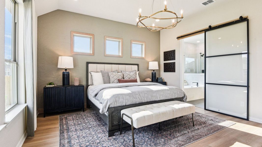 Furnished interior in a model home at Clear Creek in New Braunfels (Image 37).
