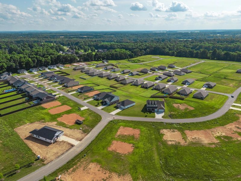 Aerial view of the Bailey Park community in Fayetteville, TN, showing layout and nearby surroundings (Image 1).