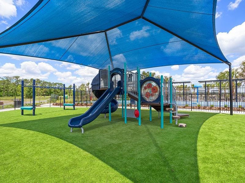 Kids will love the playground and splash pad. Kids will love the playground and splash pad.