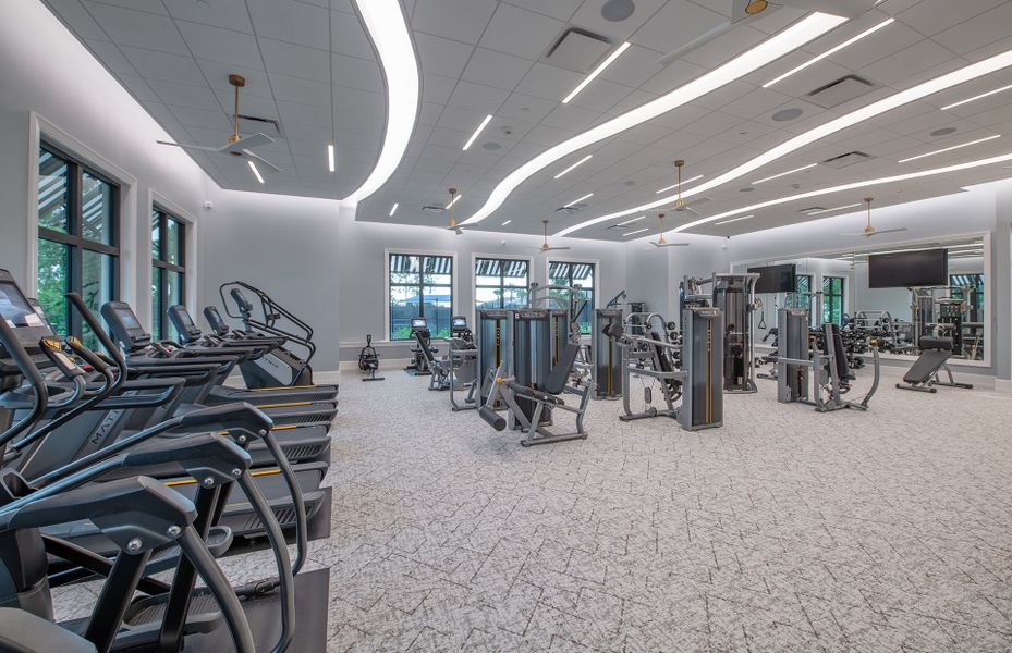 Fitness Center in resort lifestyle community with modern homes for sale in Naples, FL