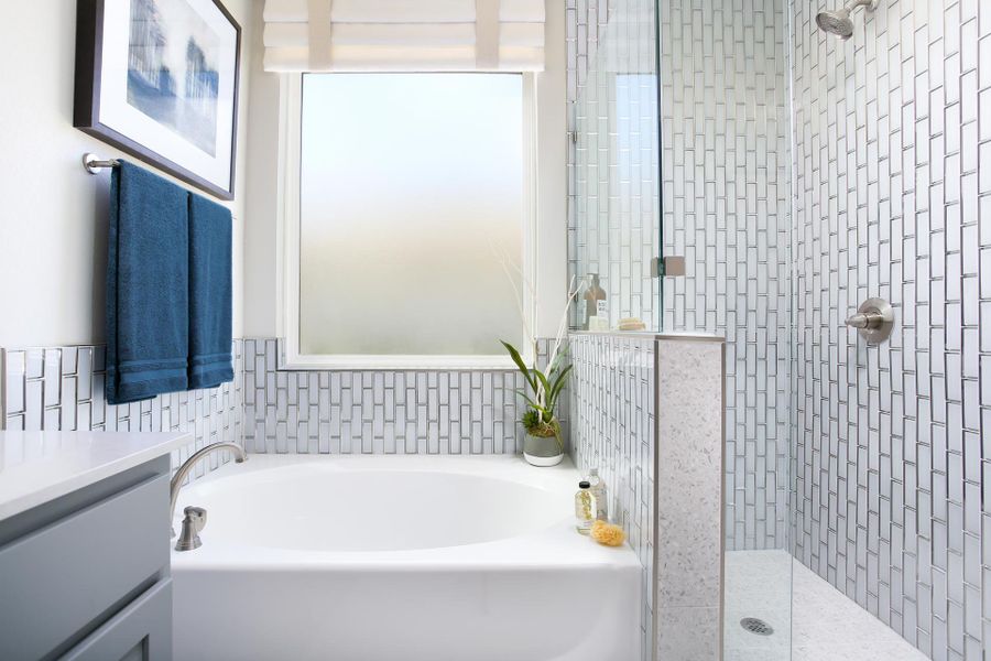 Furnished interior in a model home at Casetta Ranch in Kyle (Image 50).