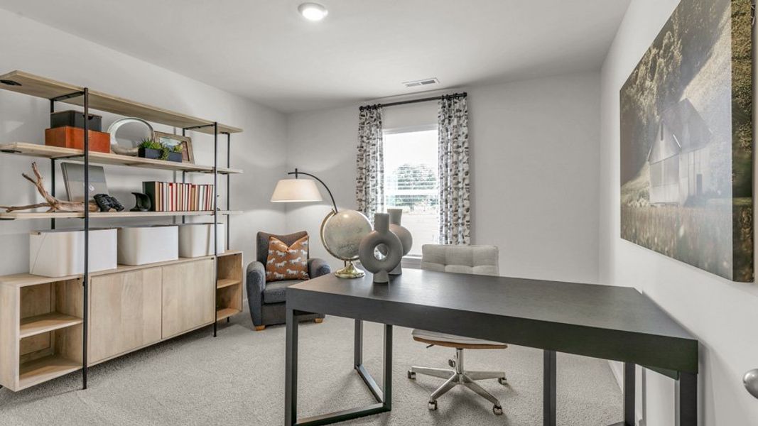 Furnished interior in a model home at Westerly in Lillington (Image 30).